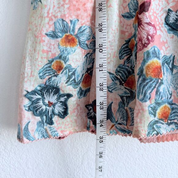 NWT AGUA by Agua Bendita Pupe Prado Floral Applique 100% Linen Mini Dress Size M - Picture 14 of 16